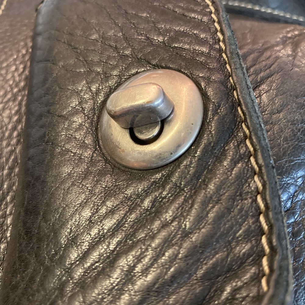 ROOTS ‘VILLAGER’Black Pebbled Leather Everyday Comfortable Crossbody Bag Vintage - Picture 16 of 16